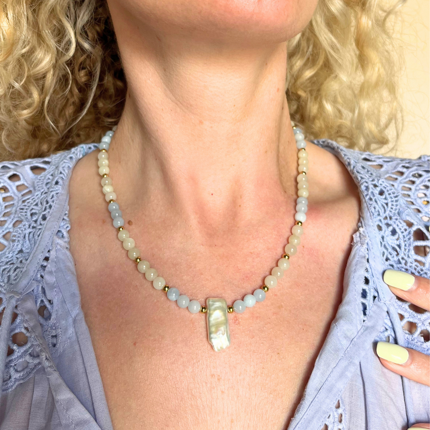 Verde Glass Bead Necklace