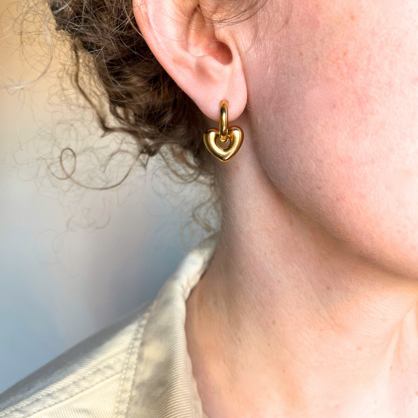 Amore Heart Huggie Hoops