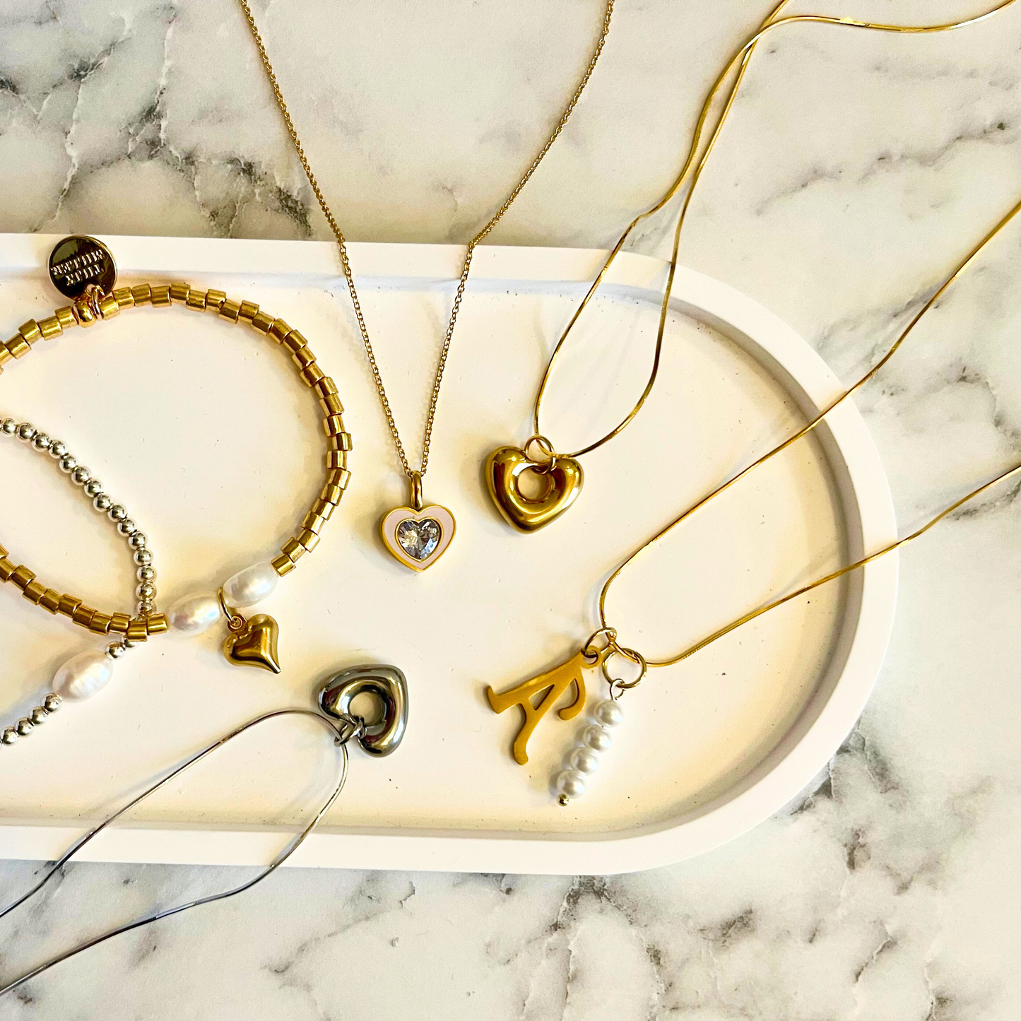 Sparkly Heart Charm Necklace