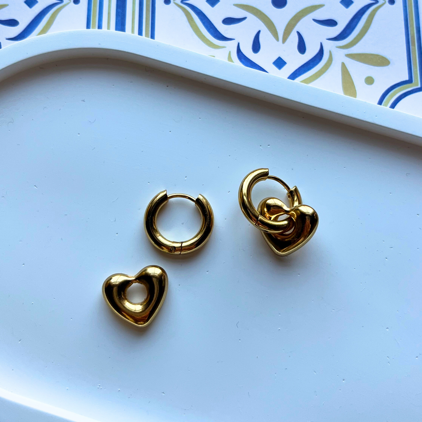 Amore Heart Huggie Hoops