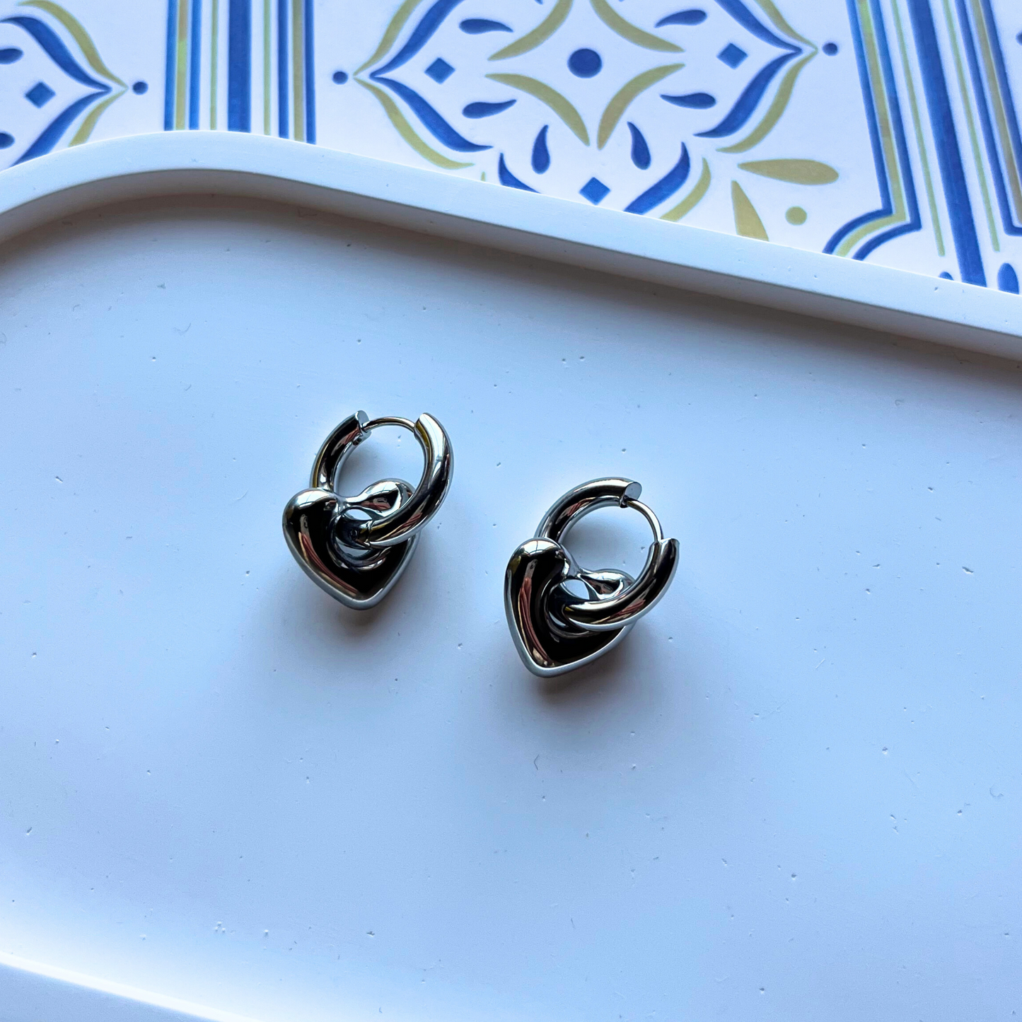 Amore Heart Huggie Hoops