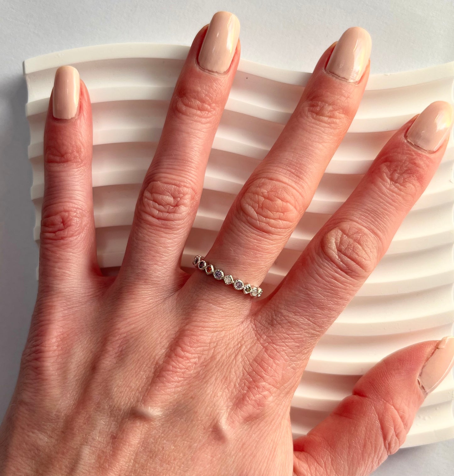 Gold sparkly ring, adjustable rings, multi-coloured rings, gold vermeil ring, sterling silver ring, costume jewellery, special ring, eternity ring, affordable eternity ring