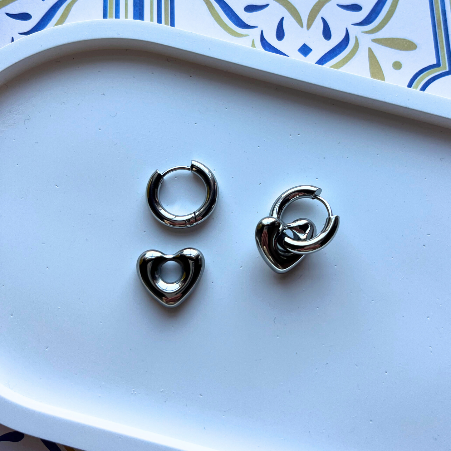 Amore Heart Huggie Hoops