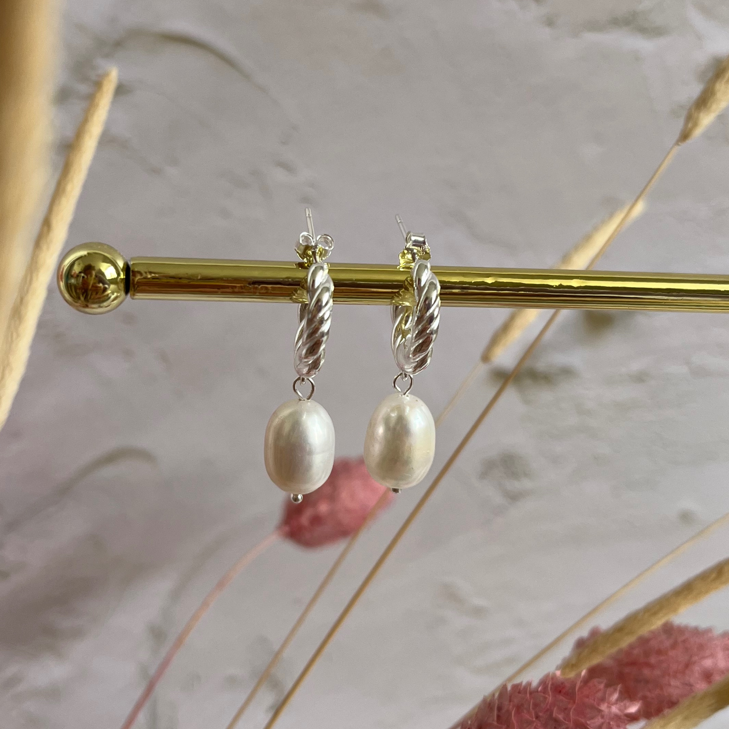 Pearl earrings, pearls, gold earrings, bespoke earrings, hand-made jewellery