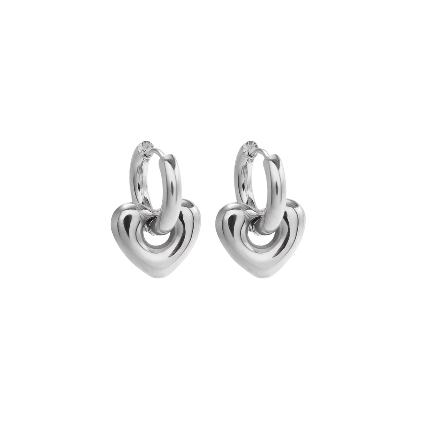 Amore Heart Huggie Hoops
