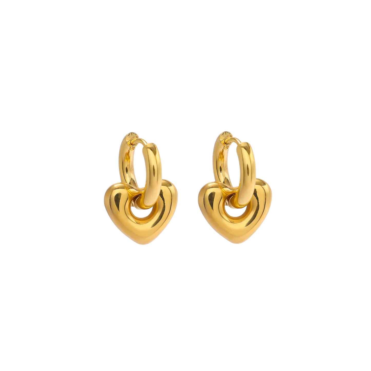 Amore Heart Huggie Hoops