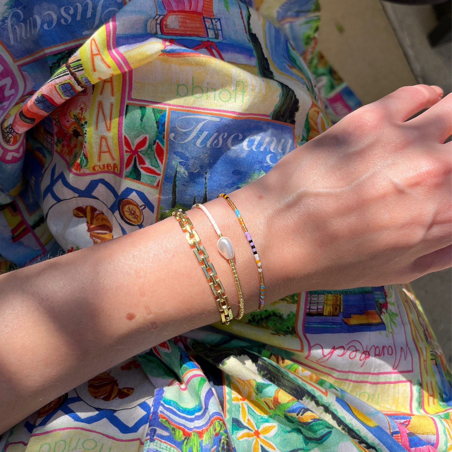 Stacking bracelet, pearl bracelet, summer bracelet, beaded bracelet