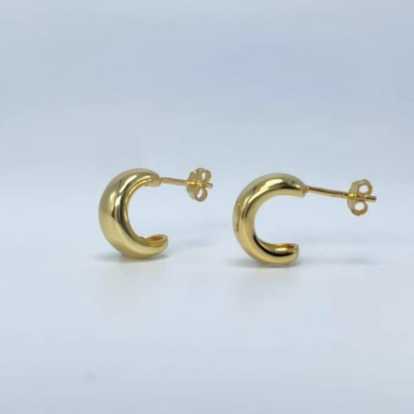 Gold Vermeil earrings, hoops, unique earrings, pretty studs