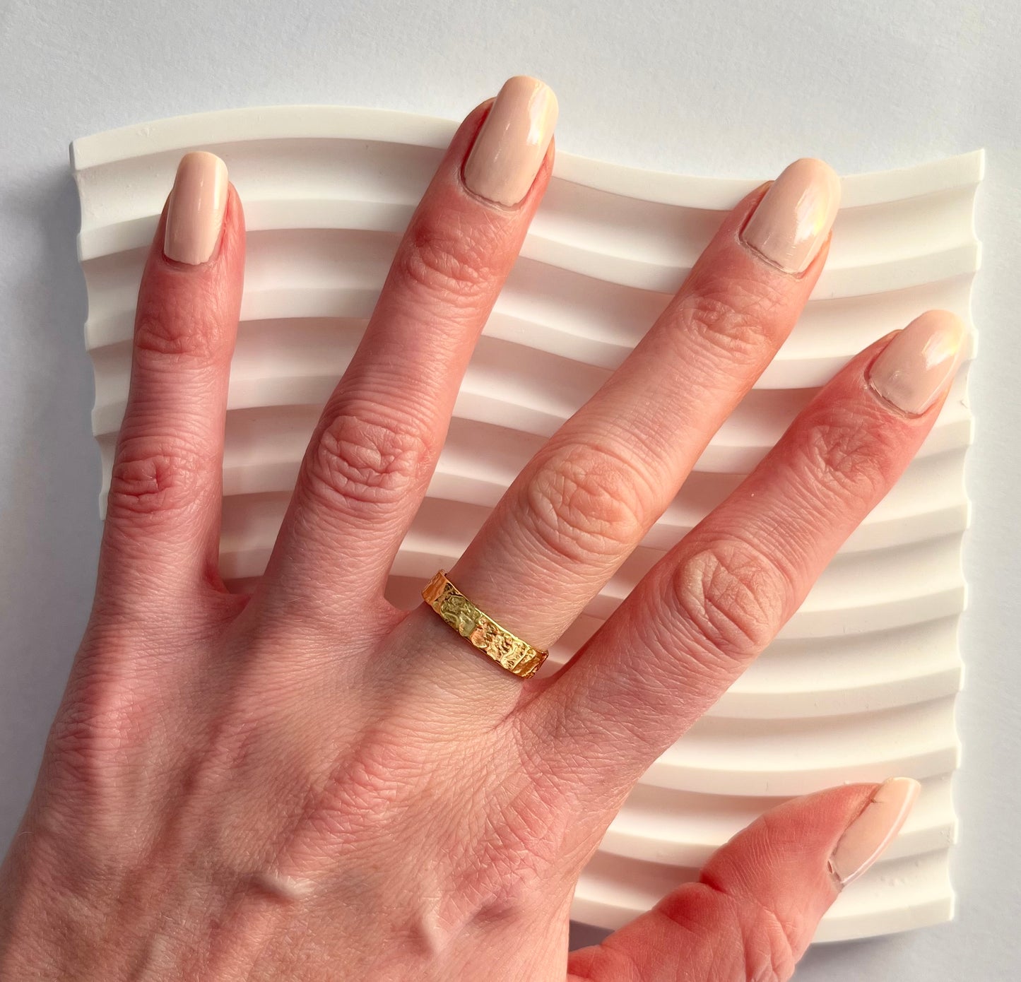 Gold vermeil ring, greek ring, unique ring, adjustable jewellery, hammered ring