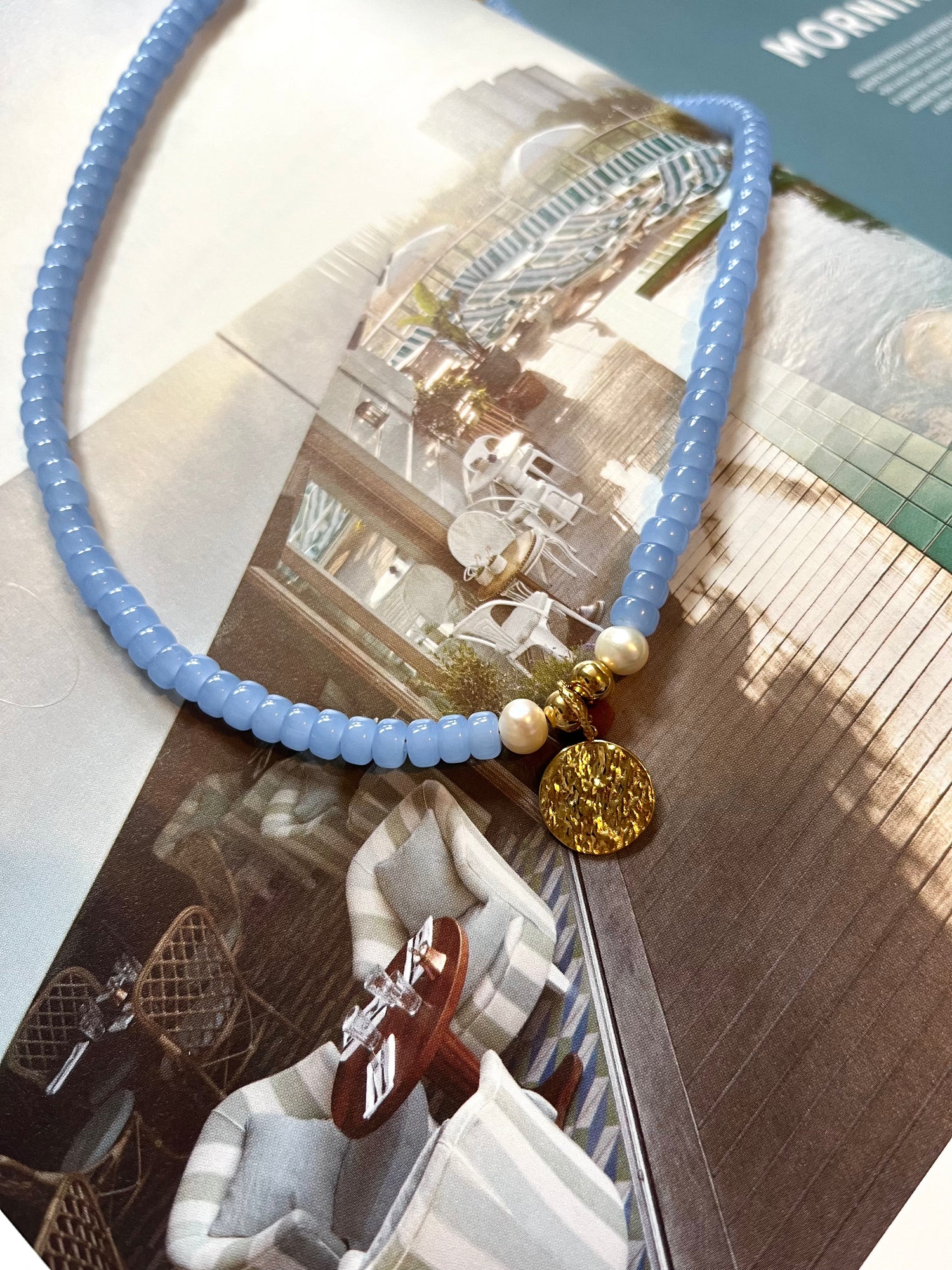 Handmade necklace, natural stone necklace, beach necklace, bespoke necklace, charm necklace