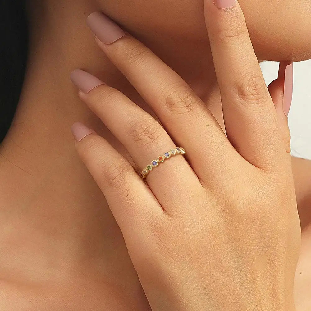Gold sparkly ring, adjustable rings, multi-coloured rings, gold vermeil ring, sterling silver ring, costume jewellery, special ring, eternity ring, affordable eternity ring