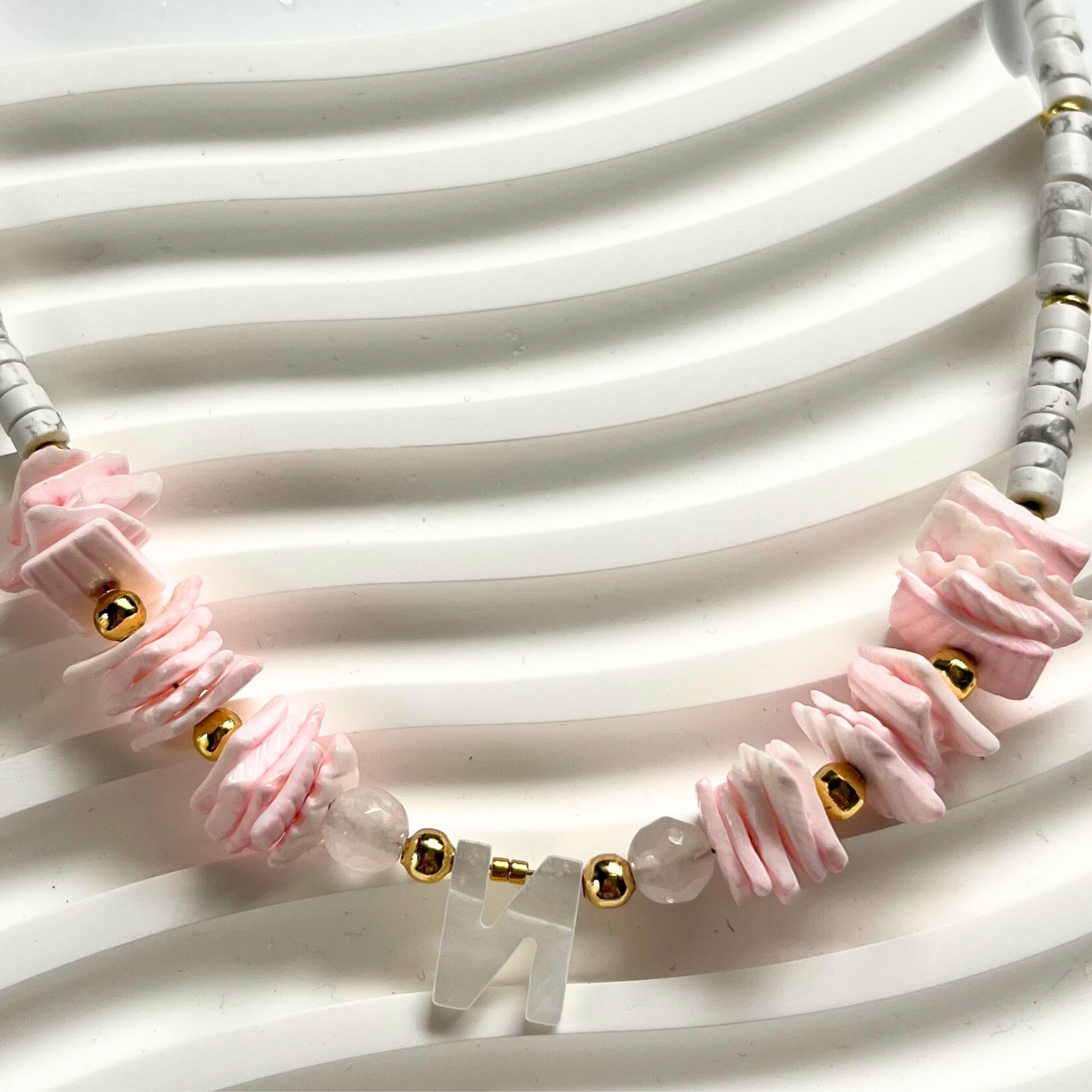 Vilamoura Initial Beaded Necklace
