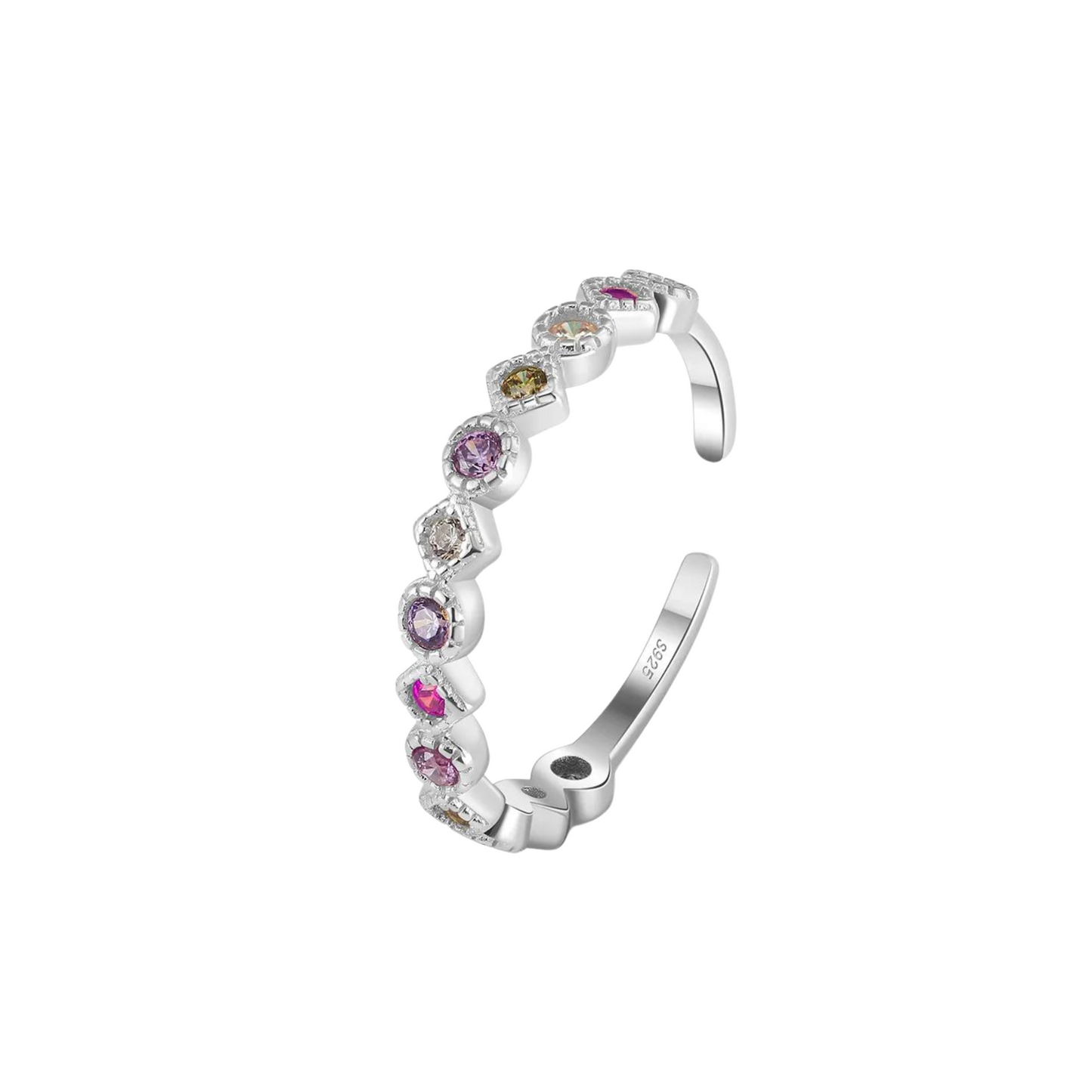 Gold sparkly ring, adjustable rings, multi-coloured rings, gold vermeil ring, sterling silver ring, costume jewellery, special ring, eternity ring, affordable eternity ring