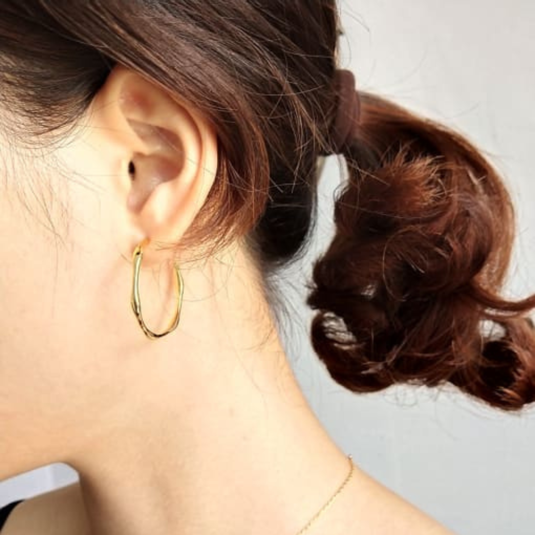Unique earrings, surf-inspired jewellery, everyday jewellery, gold hoops, gold jewellery