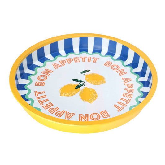 'Bon Appetit' Lemon Tin Tray