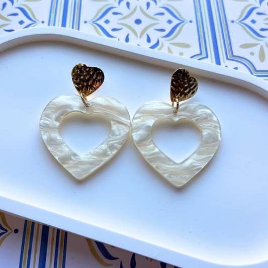 Siena Resin Heart Pendant Earrings
