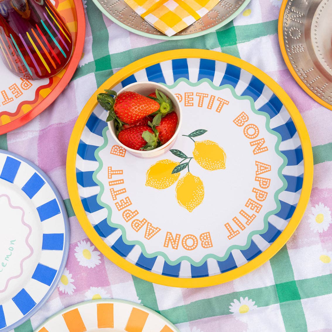 'Bon Appetit' Lemon Tin Tray