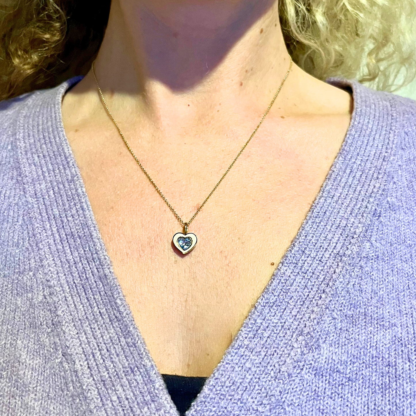 Sparkly Heart Charm Necklace