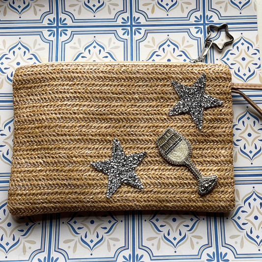 Raffia Prosecco Clutch Bag