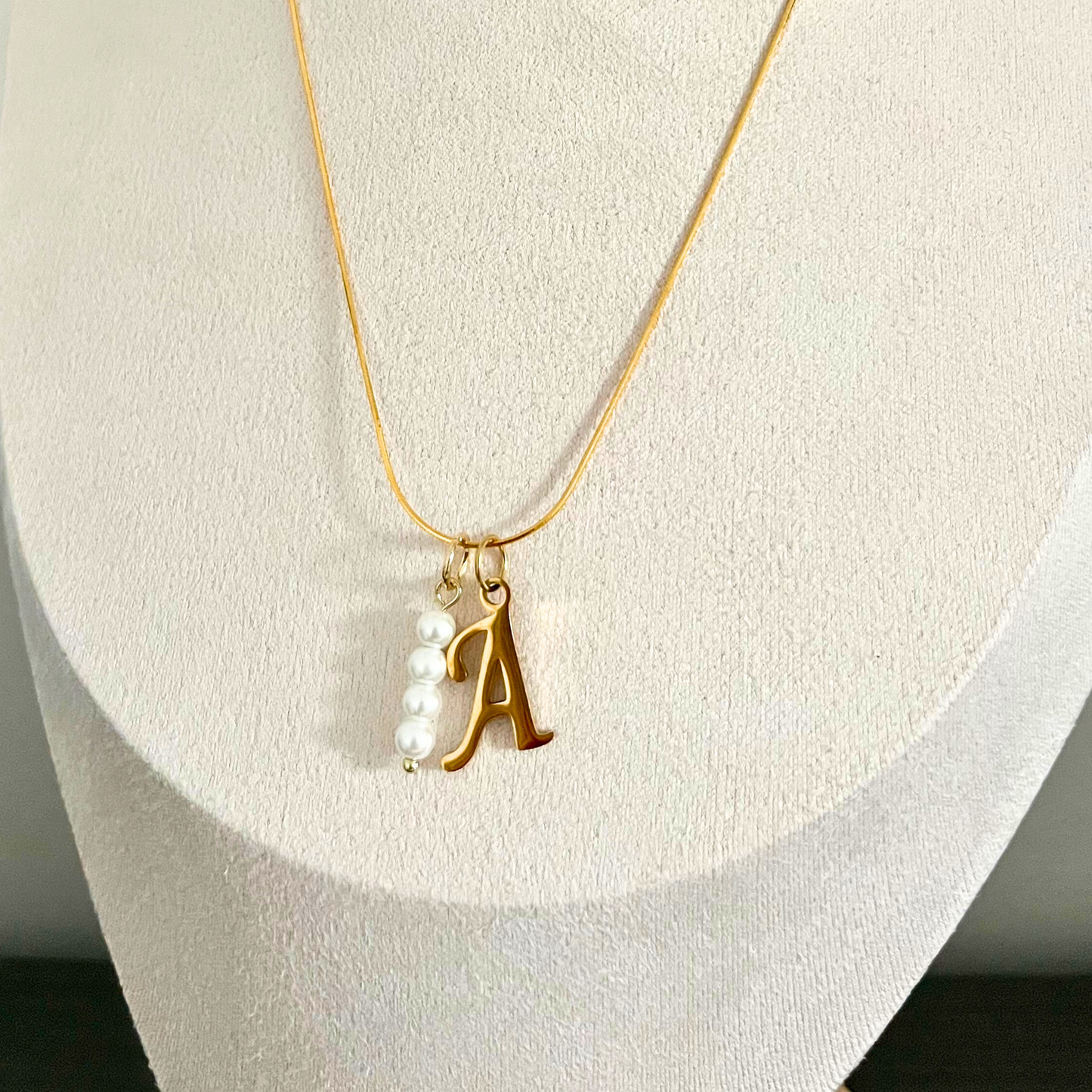 Noel Initial & Pearl Necklace