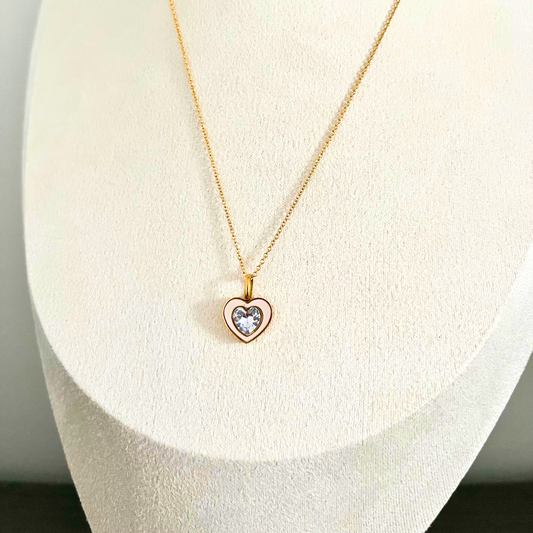 Sparkly Heart Charm Necklace