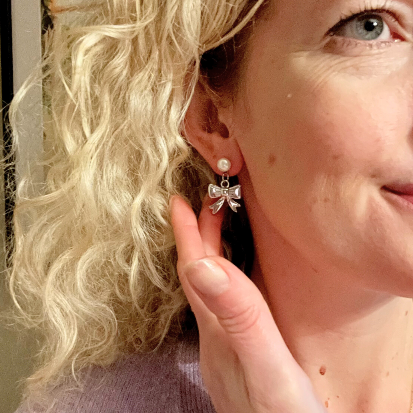 'Silver Bells' Bow Earrings