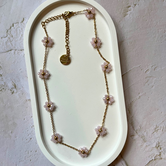 Rose Flower Beaded Necklace