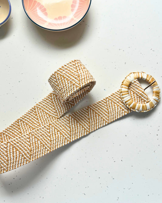 Natural Woven Straw Belt