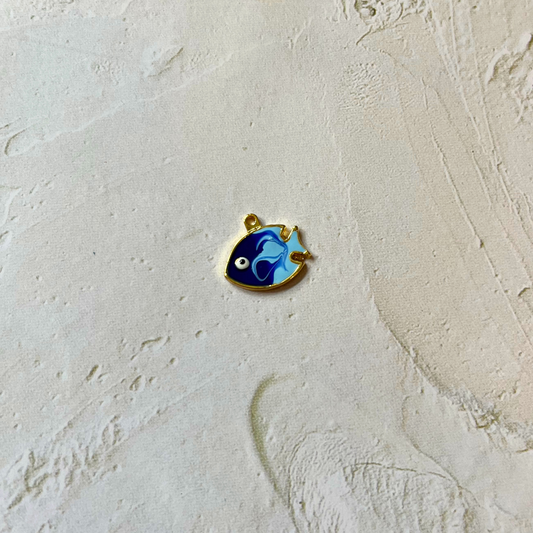 Blue Enamel Fish Charm