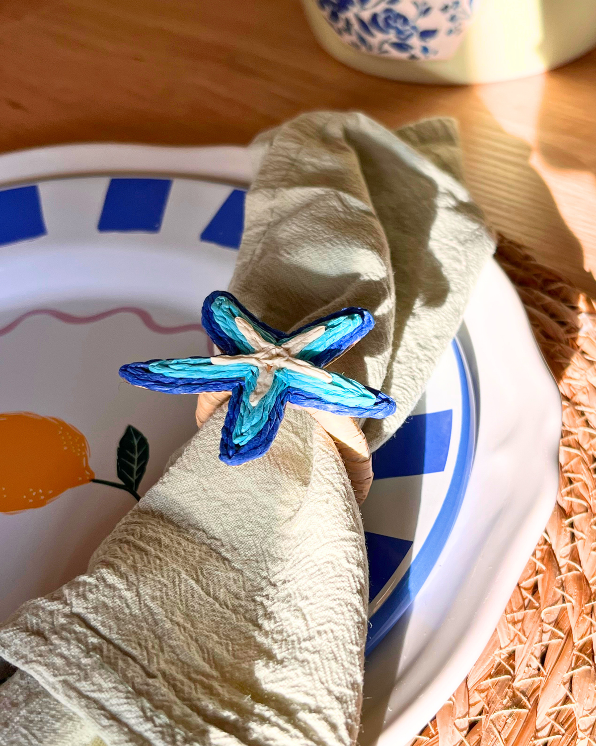 Blue Starfish Napkin Rings (set of 4)