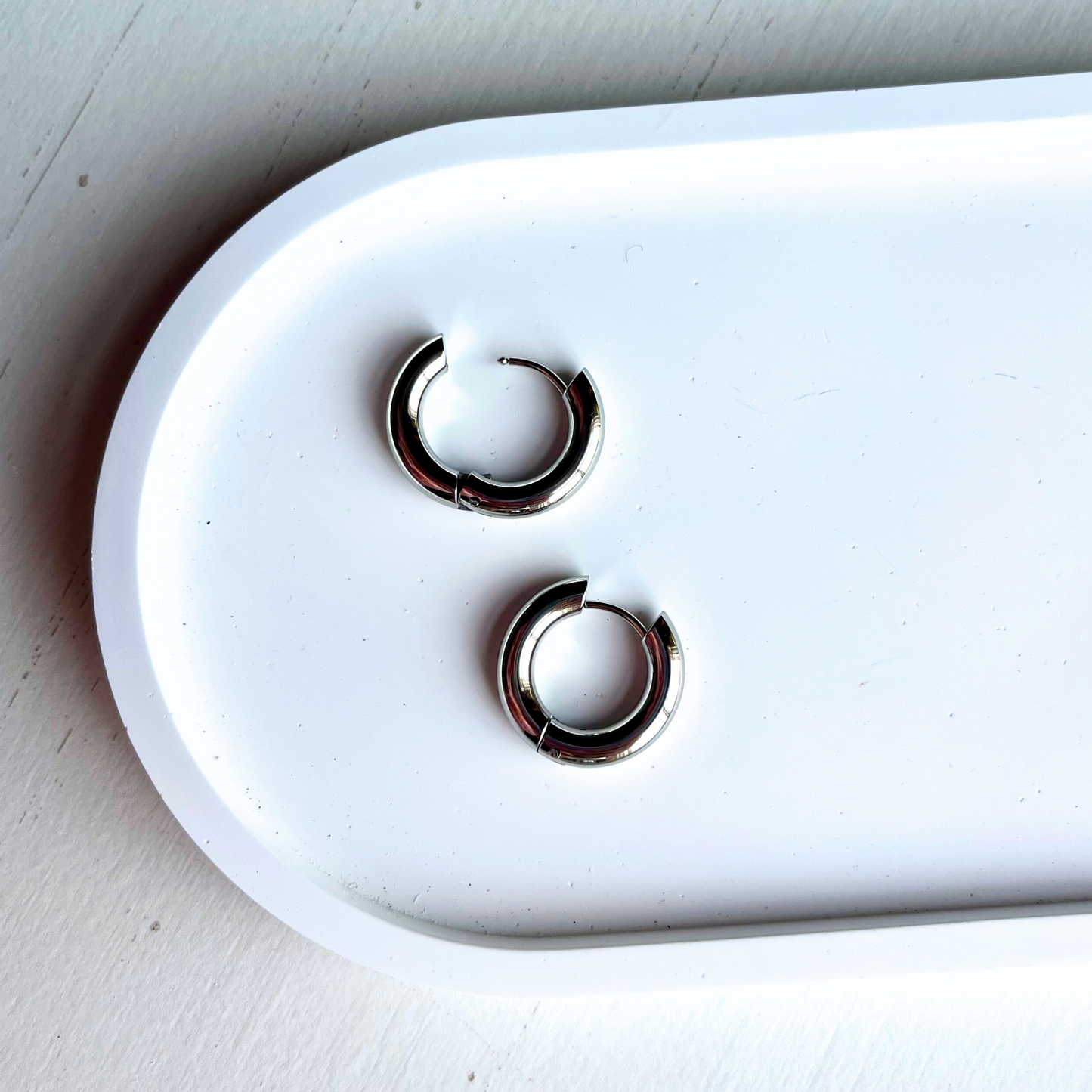 Emma Silver Waterproof Hoops