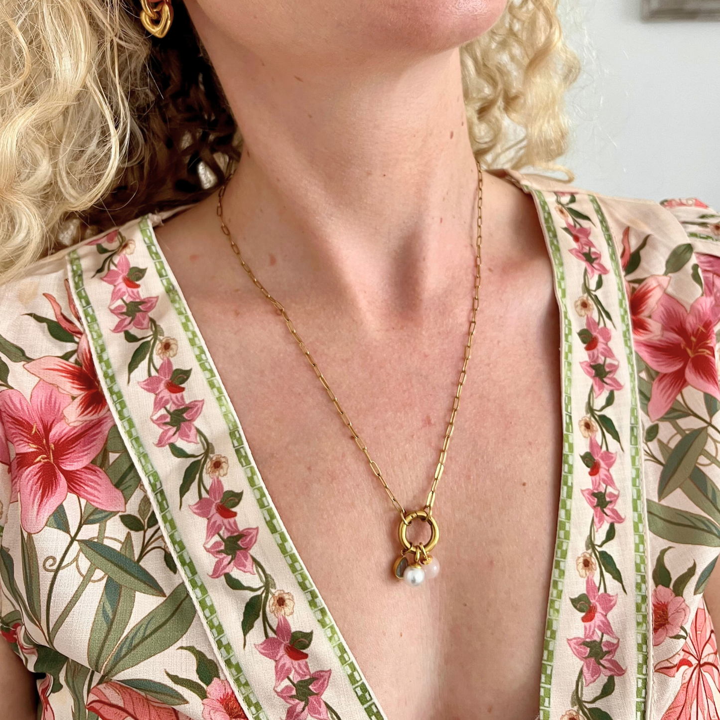 Base Oval Chain Necklace (Circle Clasp)