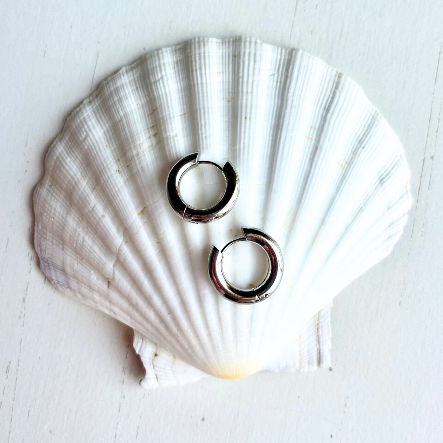 Emma Silver Waterproof Hoops