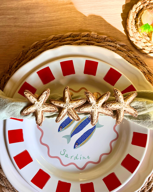 Natural Starfish Napkin Rings (set of 4)
