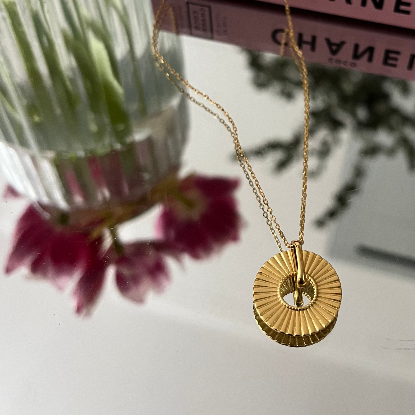 Natalie Geometric Circle Necklace