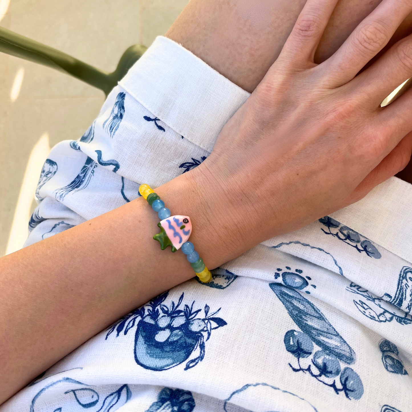 Boho Tide Ceramic Fish Bracelet