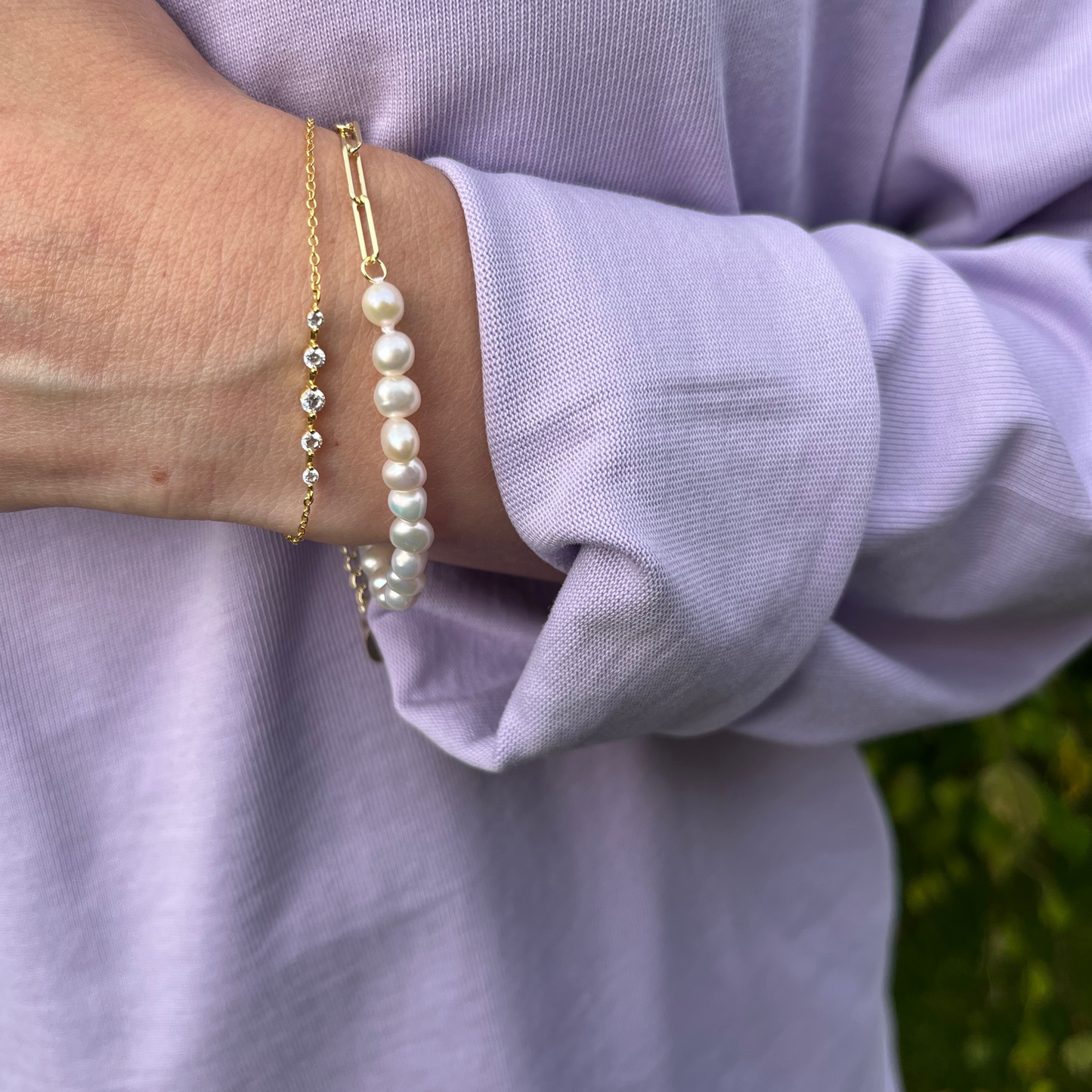 Annie Gold And Pearl Bracelet