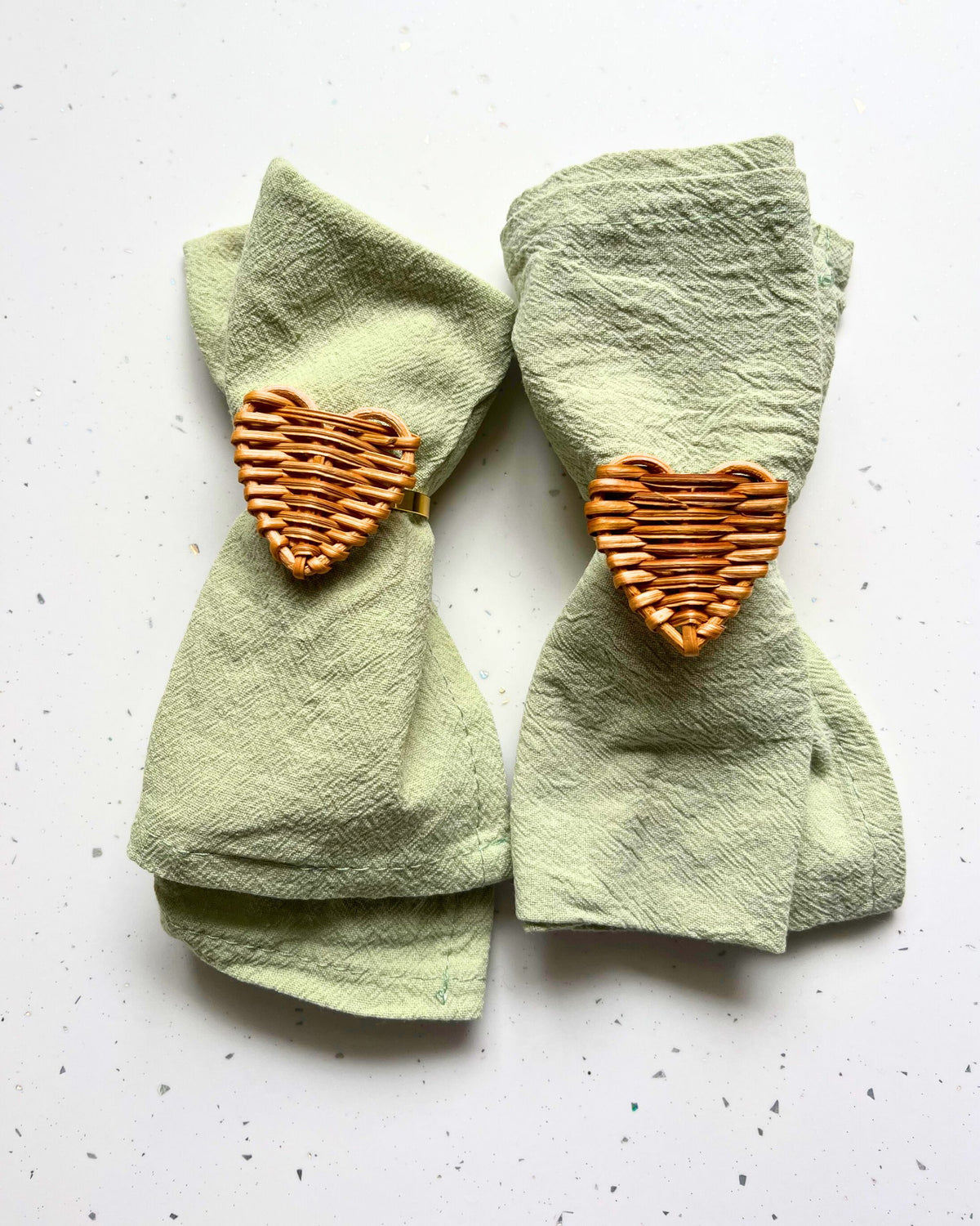 Heart Rattan Napkin Rings (set of 4)