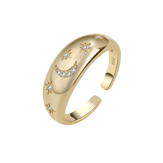 Adhara 'Moon & Stars' Chunky Ring