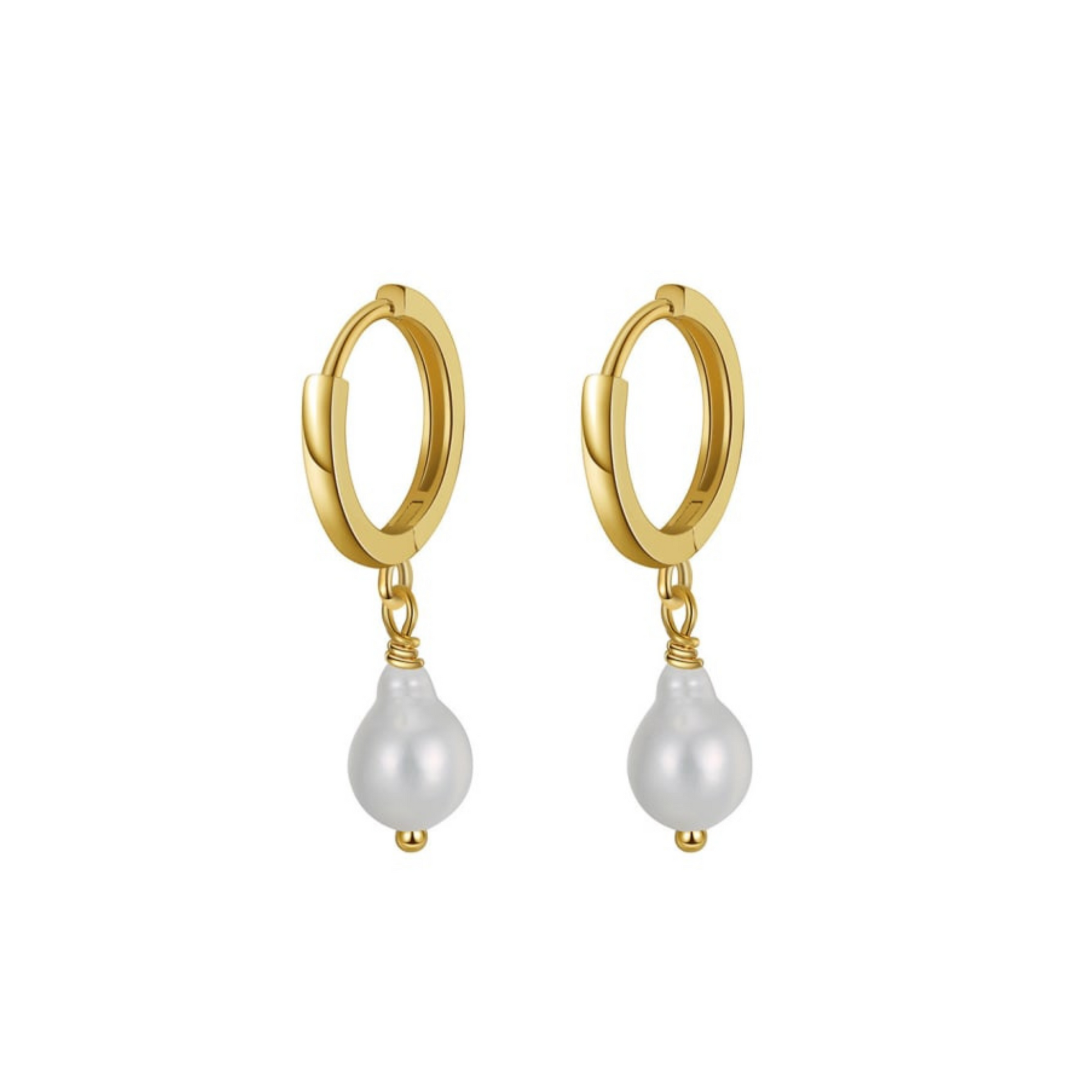 Pearl Earrings, unique jewellery, huggie hoops