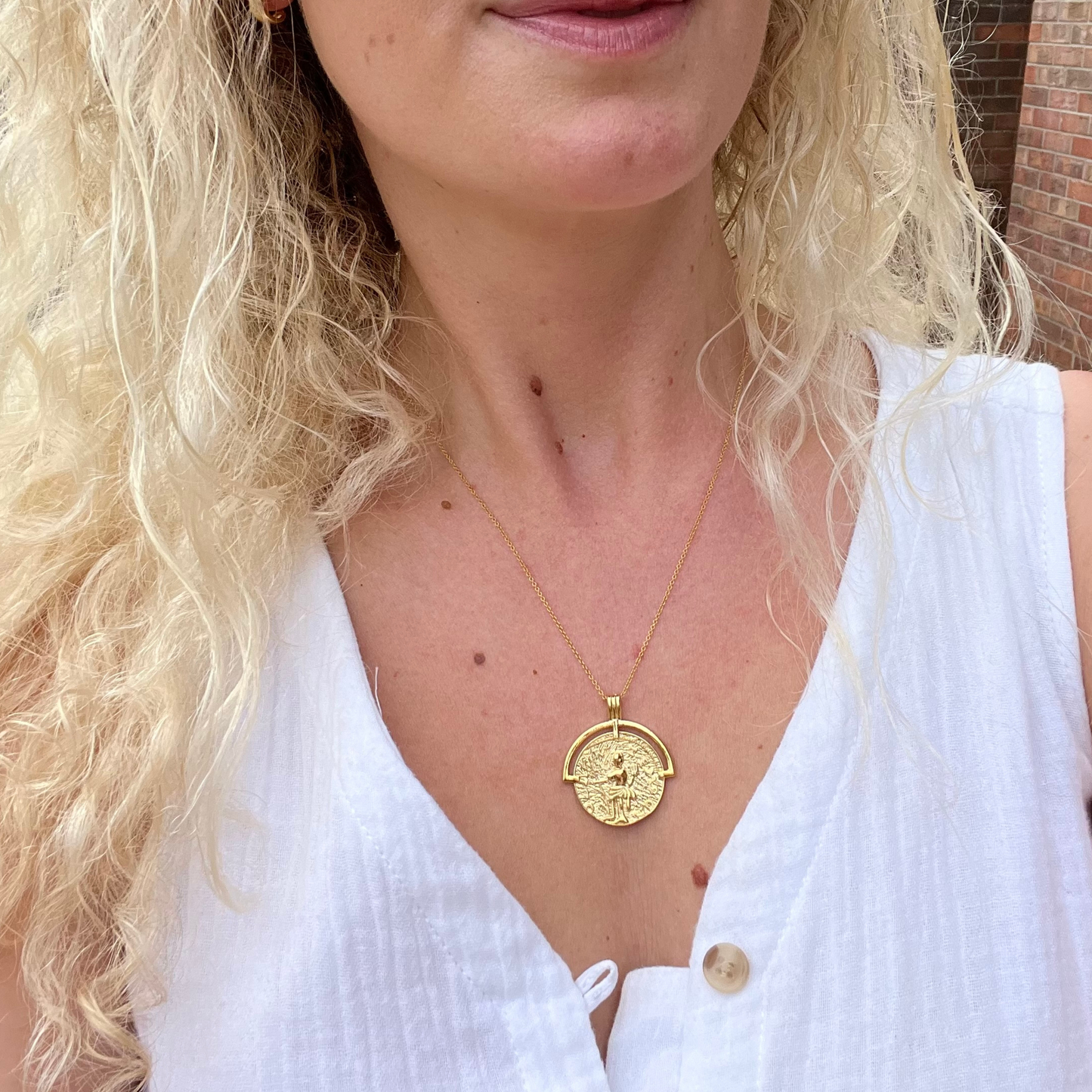 Vesta Gold Vermeil Coin Necklace