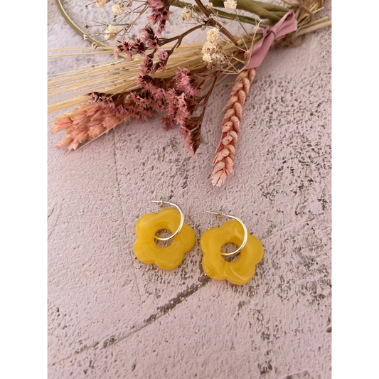 Acrylic flower charm earrings